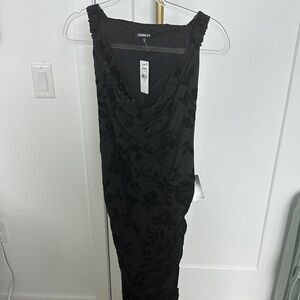 Express Black Dress with Floral Design
